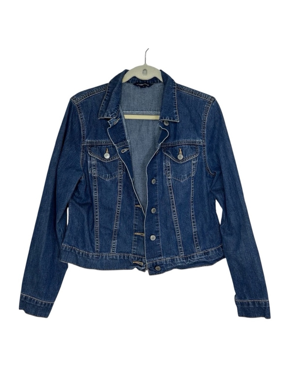 Lands’ End‎ Cotton Medium Wash Versatile Closet Staple Denim Trucker Jacket M